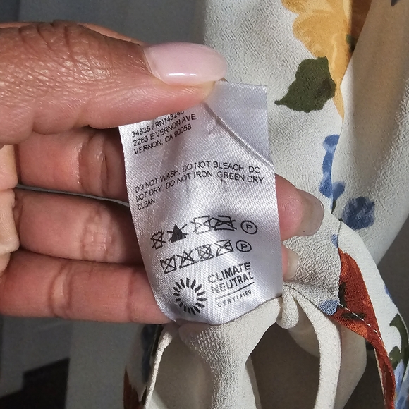 Floral Slip Midi Dress in Cream with Yellow & Red Blooms - Picture 7 of 9